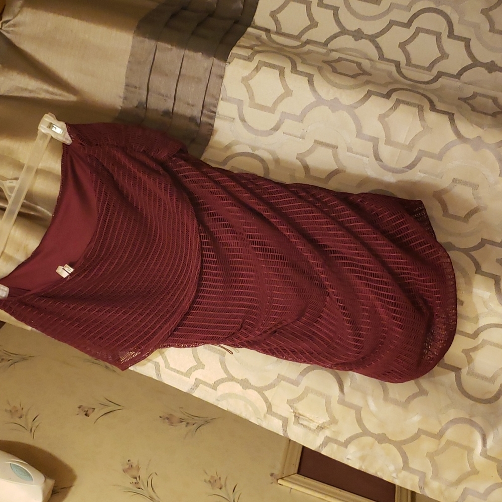 Studio Y size large one shoulder midi netted dress preowned no noticeable flaws